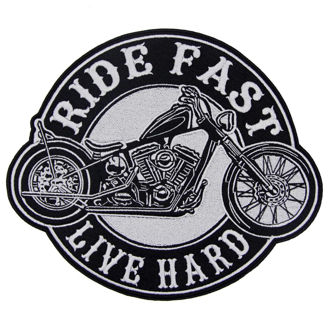 Нашивка, патч, шеврон "Ride Fast Live Hard" 230x200mm PTC021