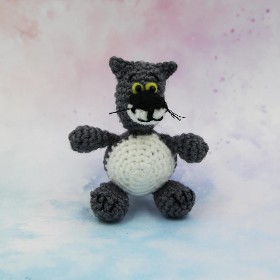 Вязаная игрушка Серый Волк 7 см