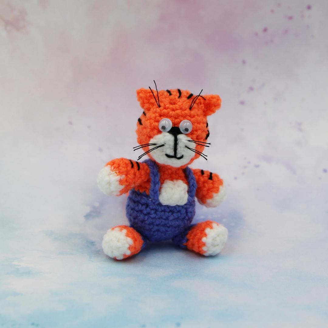 Вязаная игрушка Рыжий Котик 7 см