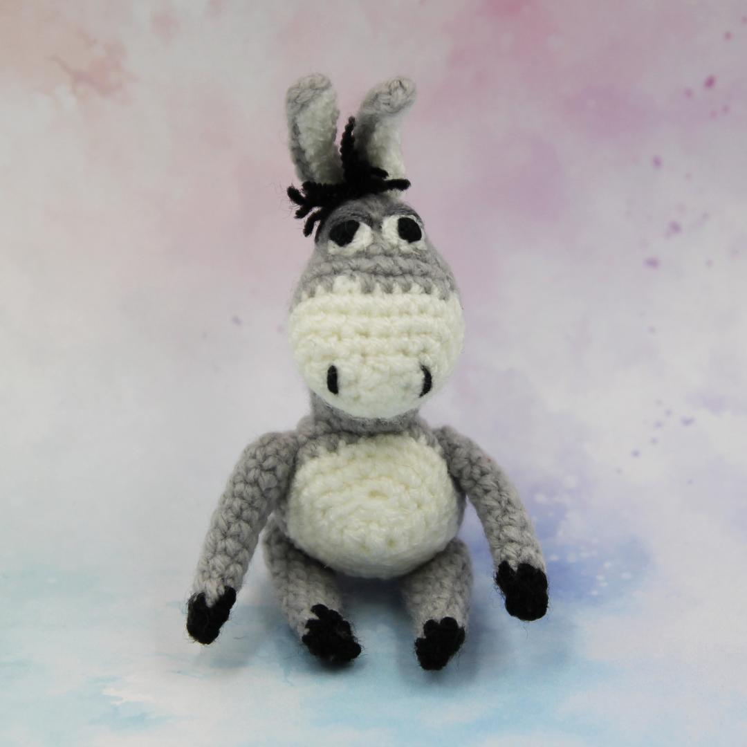 Вязаная игрушка Ослик 8 см