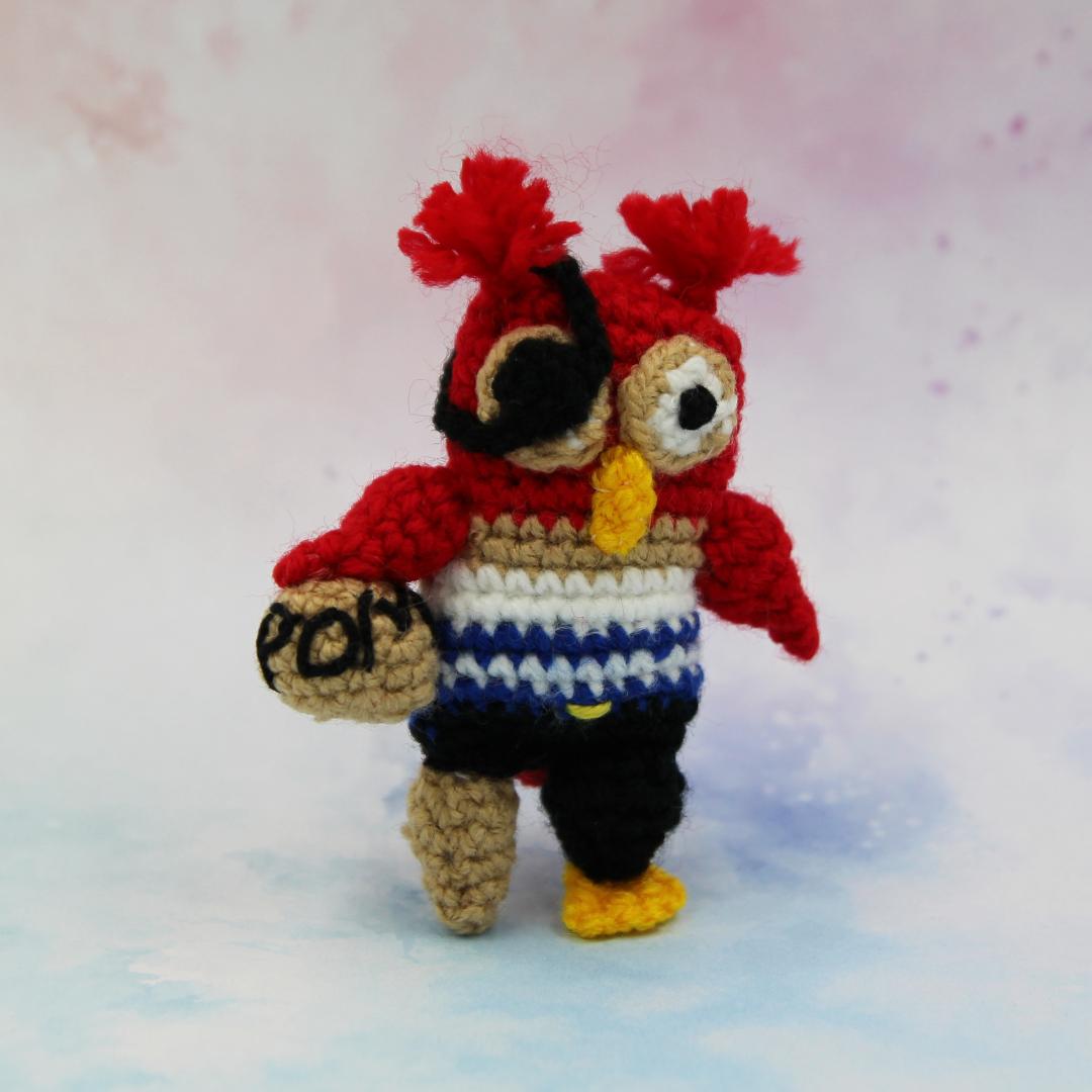 Вязаная игрушка Сова-пират 9 см