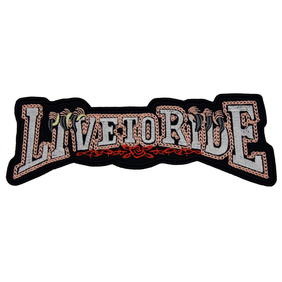 Нашивка, шеврон "Live To Ride" 210x73mm PTC122
