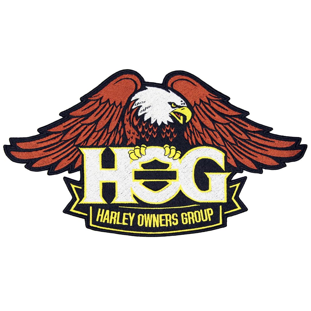 Нашивка, патч, шеврон "Орел Harley Davidson. HOG" 300x165mm PTC254