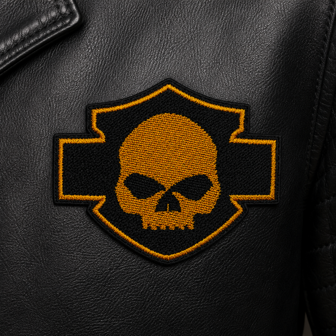 Нашивка, патч, шеврон "Harley Davidson. Череп" 70x50mm PTC257