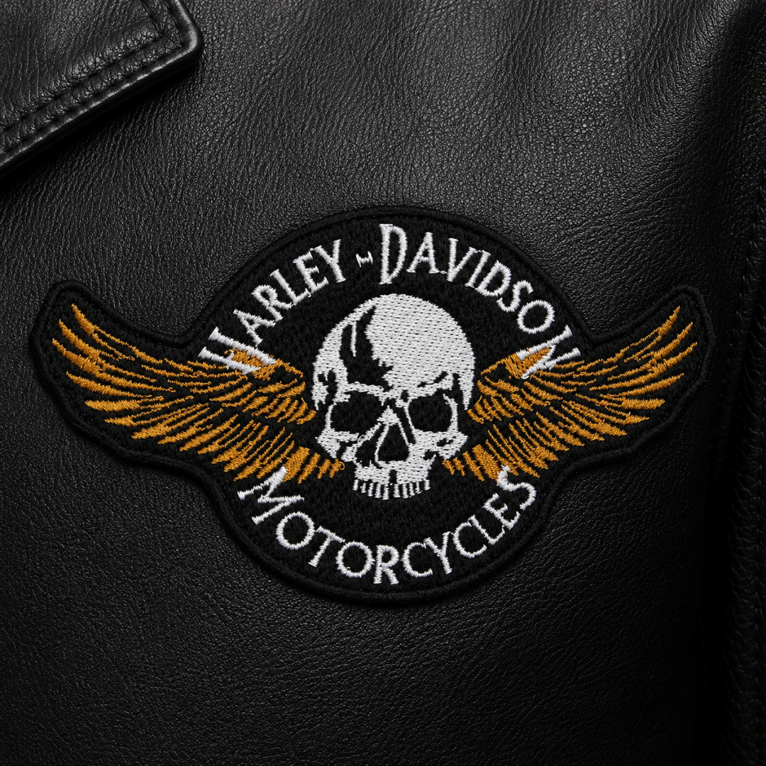 Нашивка, патч, шеврон "Harley Davidson. Череп. Крылья" 120x68mm PTC258