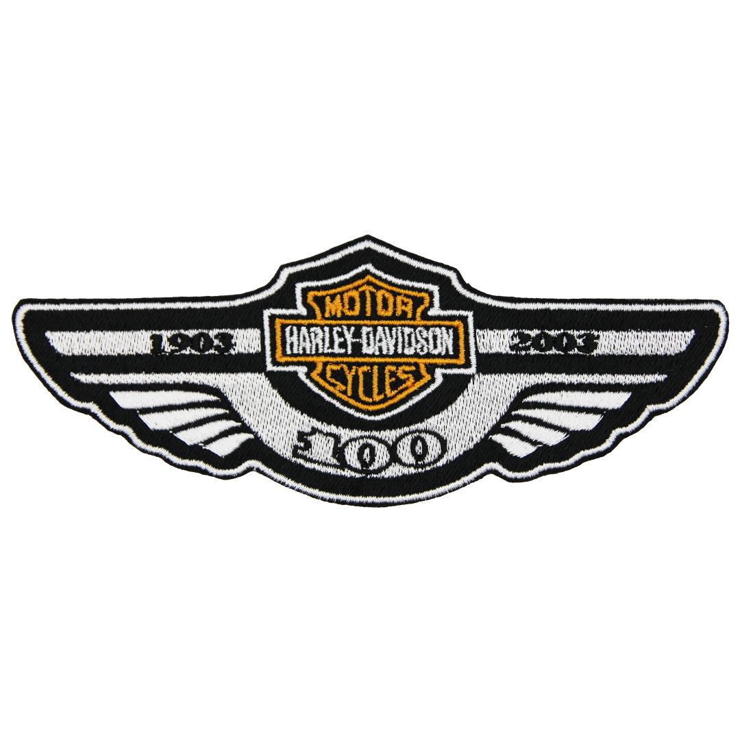 Нашивка, патч, шеврон "Harley Davidson. Крылья 1903-2003" 150x56mm PTC269