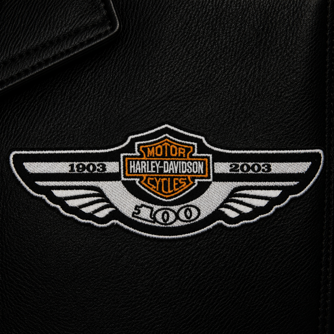 Нашивка, патч, шеврон "Harley Davidson. Крылья 1903-2003" 150x56mm PTC269