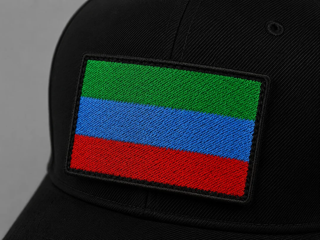 Нашивка, патч, шеврон на липучке "Флаг Дагестана" 70x45mm PTC378