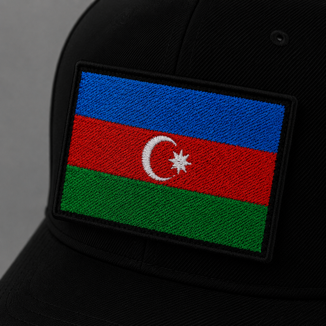 Нашивка, патч, шеврон на липучке "Флаг Азербайджана" 70x45mm PTC387