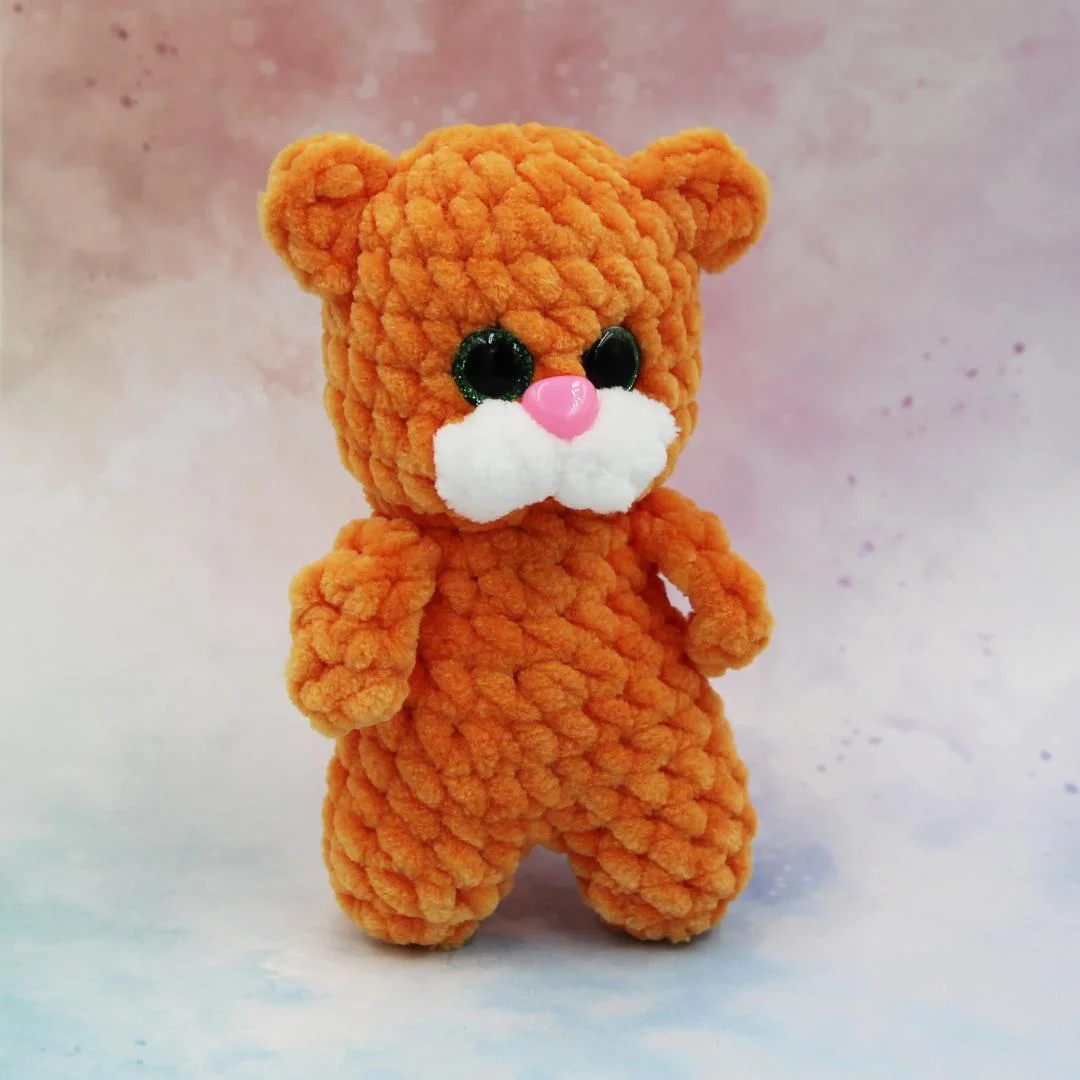 Вязаная игрушка Рыжий Котик 12 см