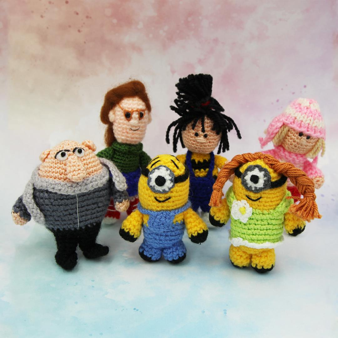 Набор вязаных игрушек Миньоны 6 шт.
