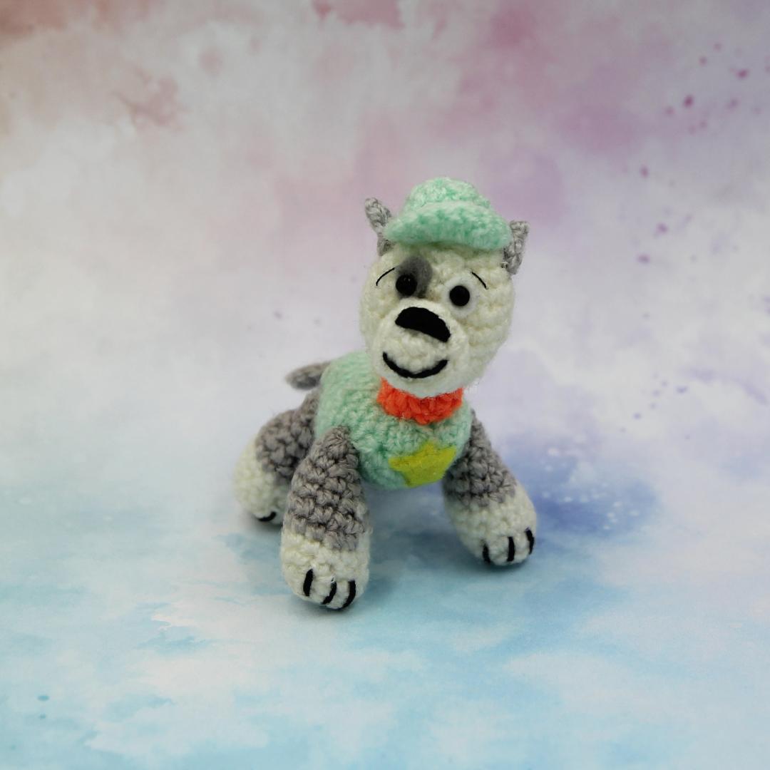 Вязаная игрушка Щенок в Голубом 7 см