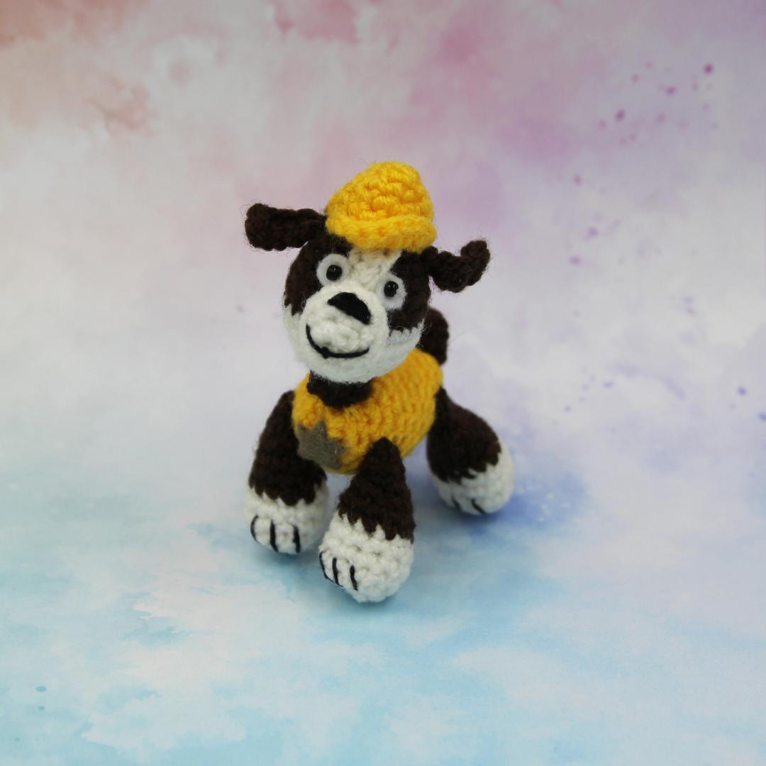 Вязаная игрушка Щенок в Желтом 7 см