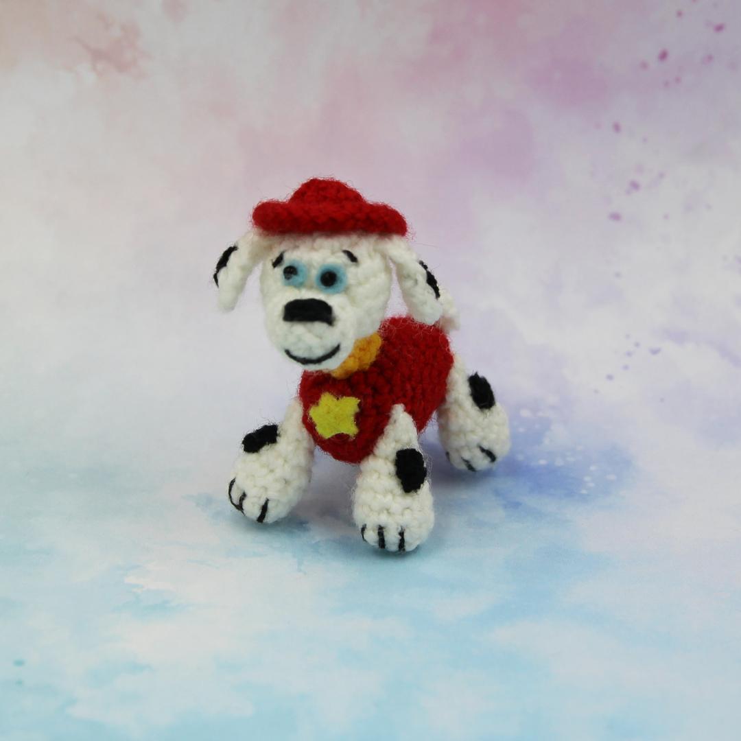 Вязаная игрушка Щенок в Красном 7 см