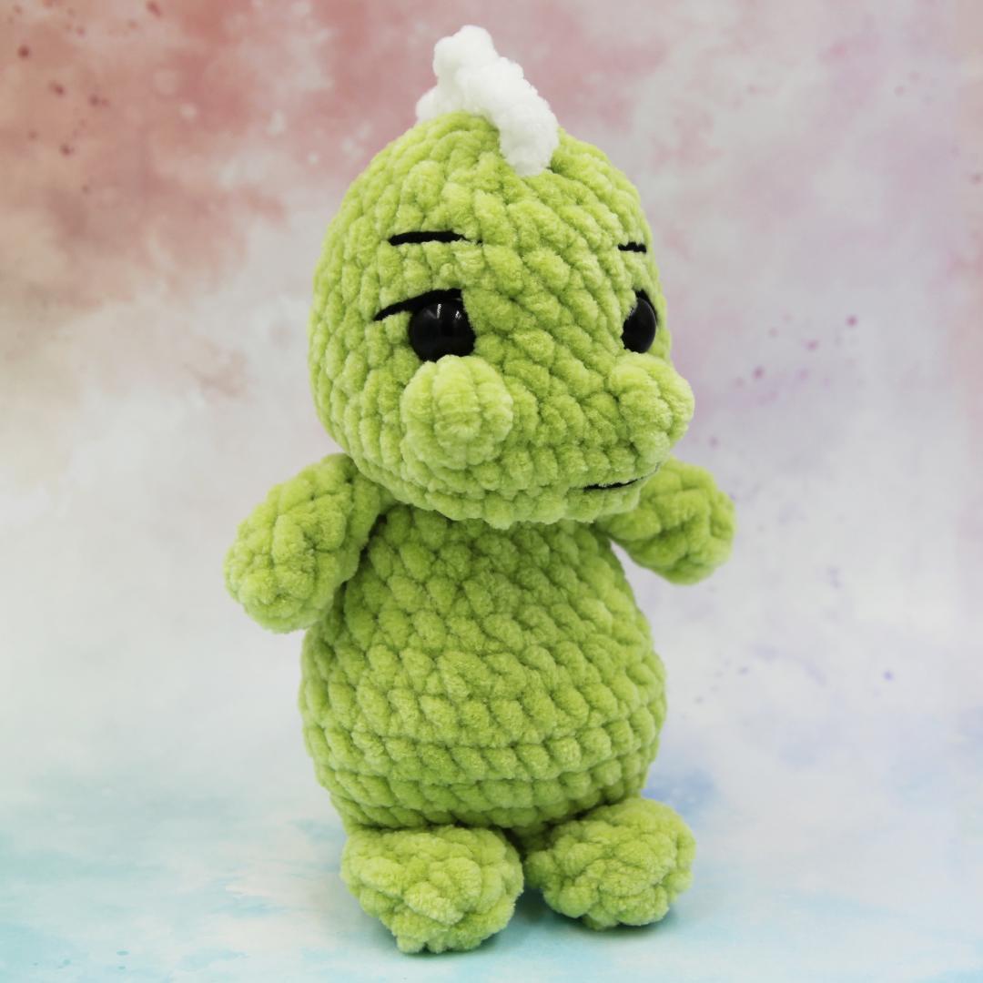 Вязаная игрушка Светло-зеленый Дракончик 14 см