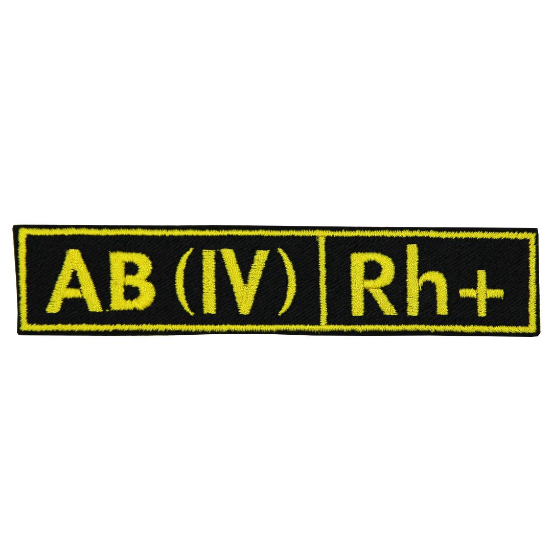 Нашивка, патч, шеврон на липучке "Группа Крови. AB (IV) Rh+" 125x25mm PTC416-1