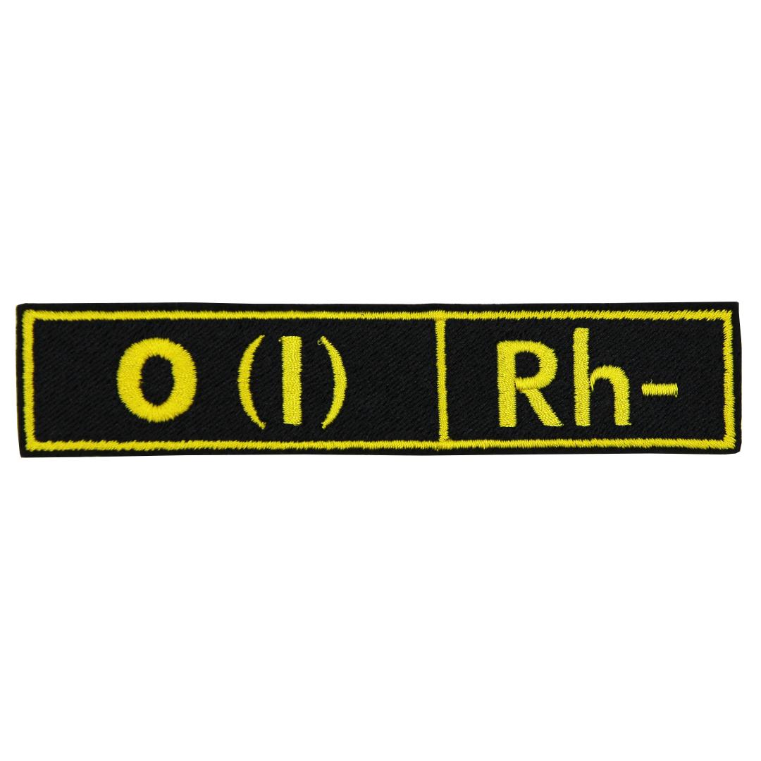 Нашивка, патч, шеврон на липучке "Группа Крови. O (I) Rh-" 125x25mm PTC416-2