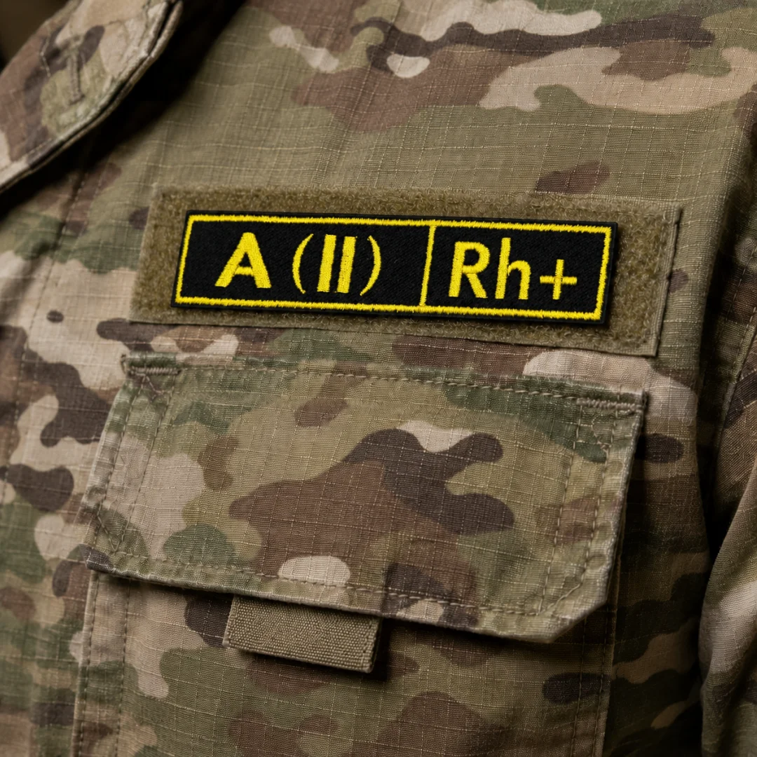 Нашивка, патч, шеврон на липучке "Группа Крови. A (II) Rh+" 125x25mm PTC416-3