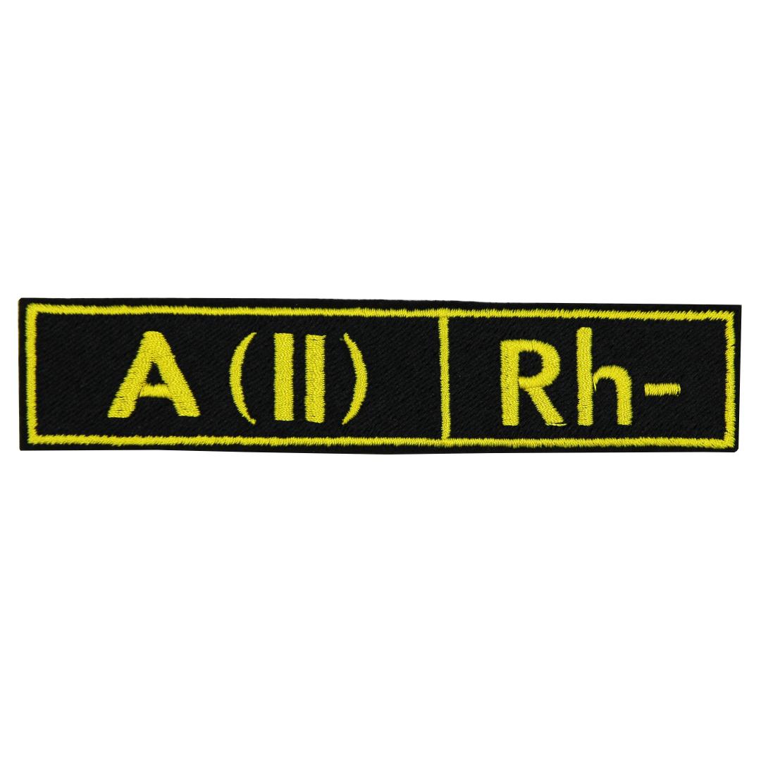 Нашивка, патч, шеврон на липучке "Группа Крови. A (II) Rh-" 125x25mm PTC416-4