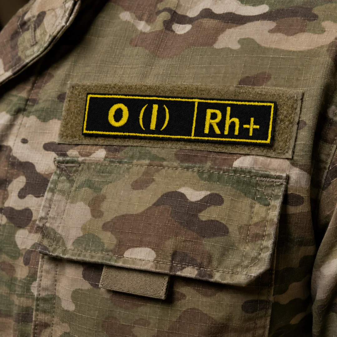 Нашивка, патч, шеврон на липучке "Группа Крови. O (I) Rh+" 125x25mm PTC416-6