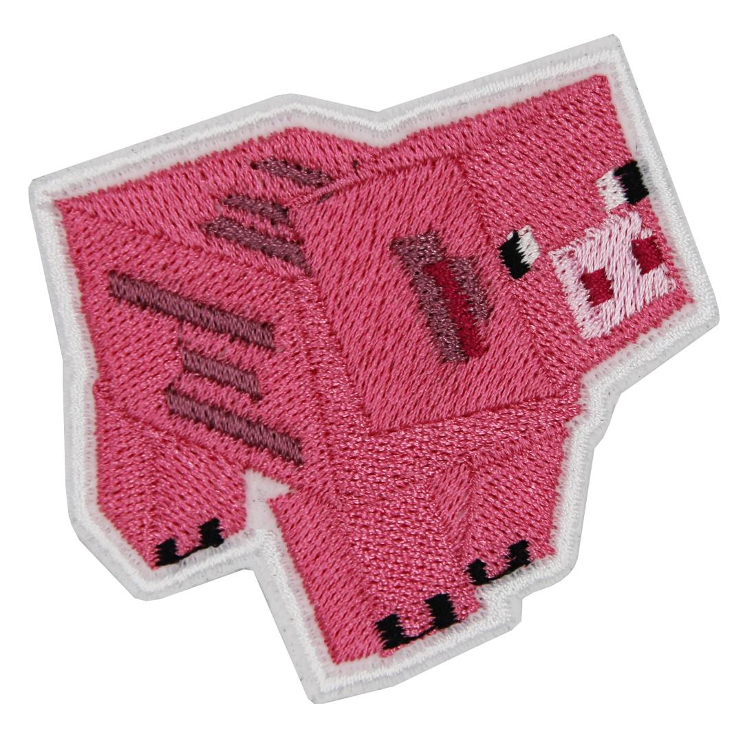 Нашивка, патч, шеврон "Minecraft Pig. Свинка" 67x62mm PTC455