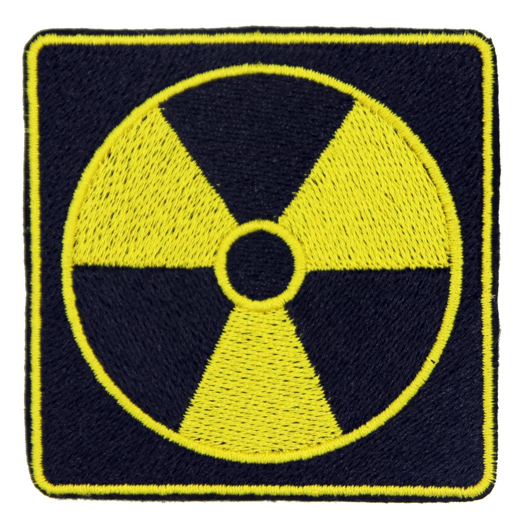 Нашивка, патч, шеврон на липучке "Знак Радиации" 70x70mm PTC475