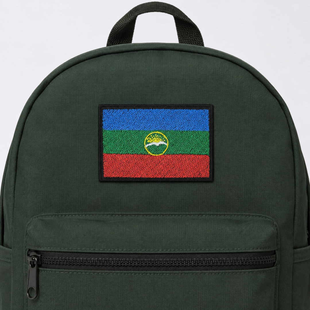 Нашивка, патч, шеврон "Флаг Карачаево-Черкесской Республики" 60x40mm PTC494