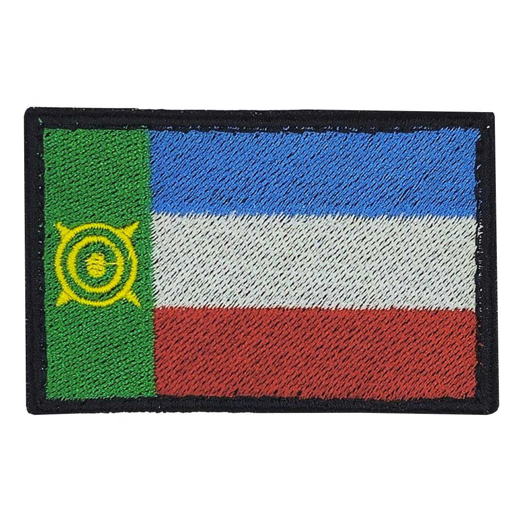 Нашивка, патч, шеврон на липучке "Флаг Республики Хакасия" 70x45mm PTC556