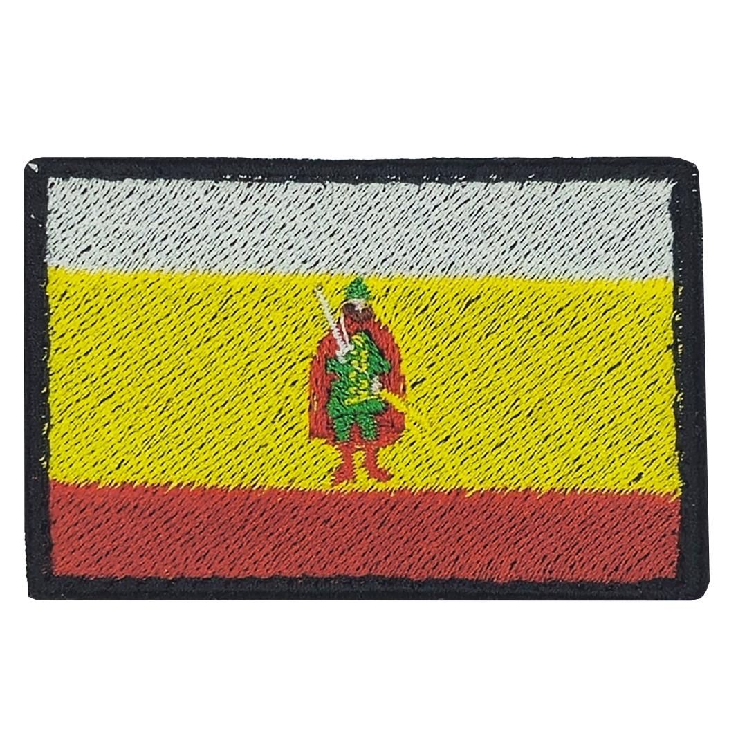 Нашивка, патч, шеврон на липучке "Флаг Рязанской области" 70x45mm PTC585