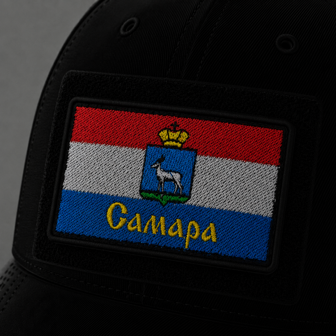 Нашивка, патч, шеврон на липучке "Флаг Самары" 70x45mm PTC673