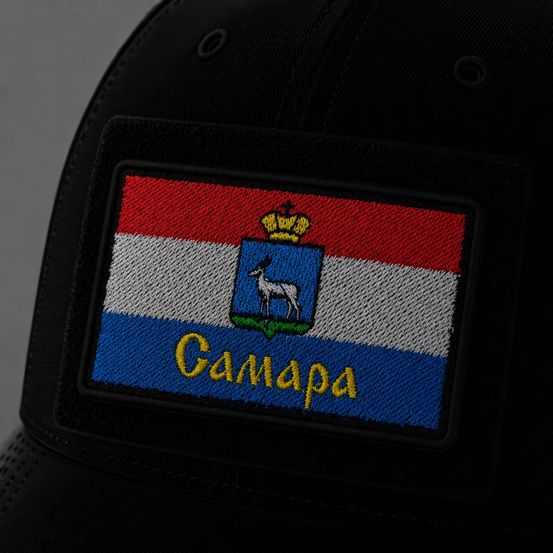 Нашивка, патч, шеврон на липучке "Флаг Самары" 70x45mm PTC673