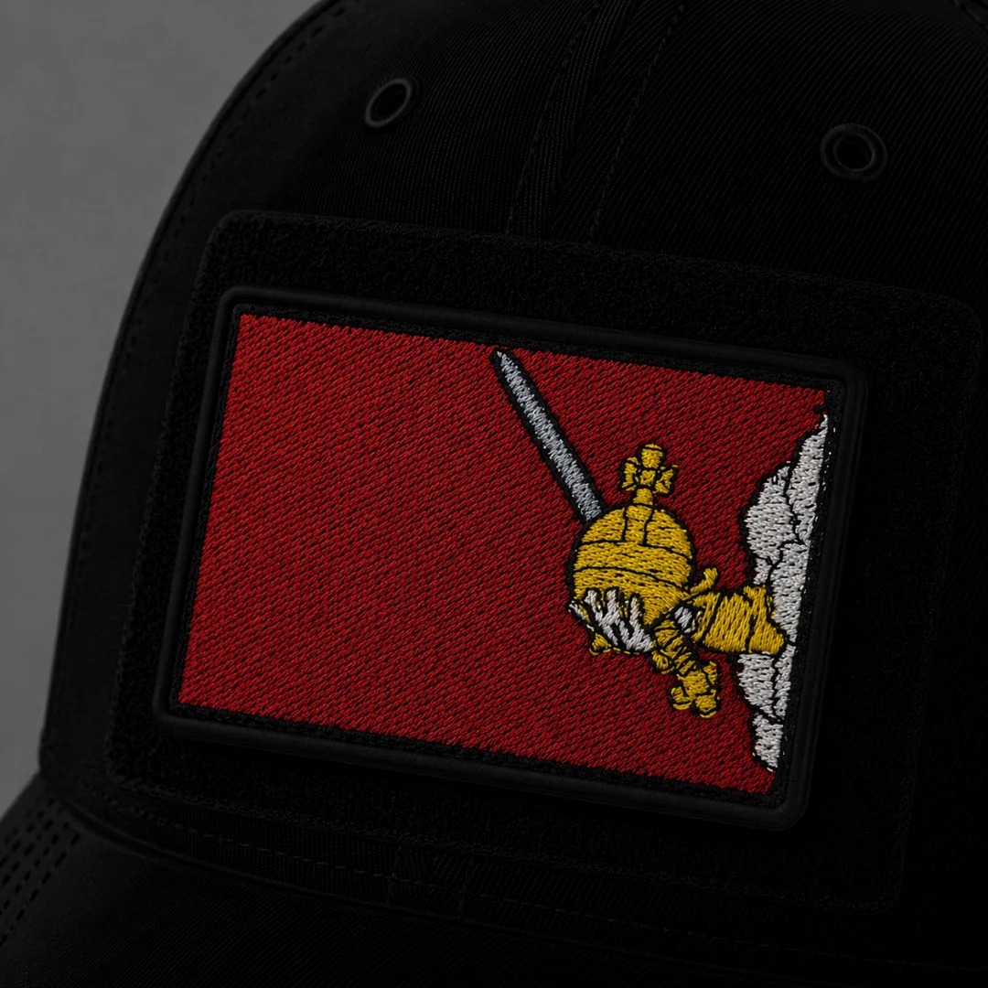 Нашивка, патч, шеврон на липучке "Флаг Вологды" 70x45mm PTC679
