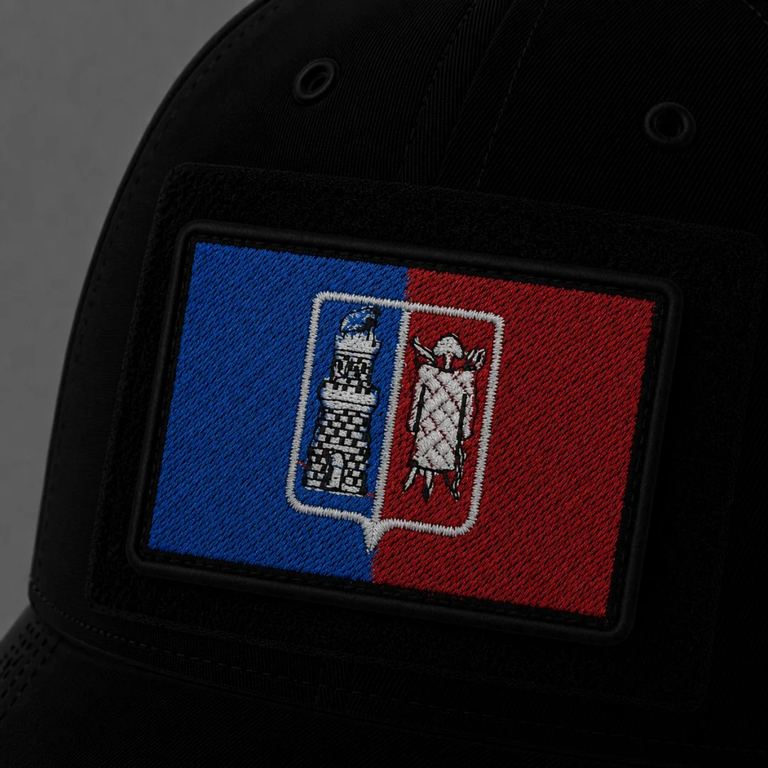 Нашивка, патч, шеврон на липучке "Флаг Ростова-на-Дону" 70x45mm PTC681