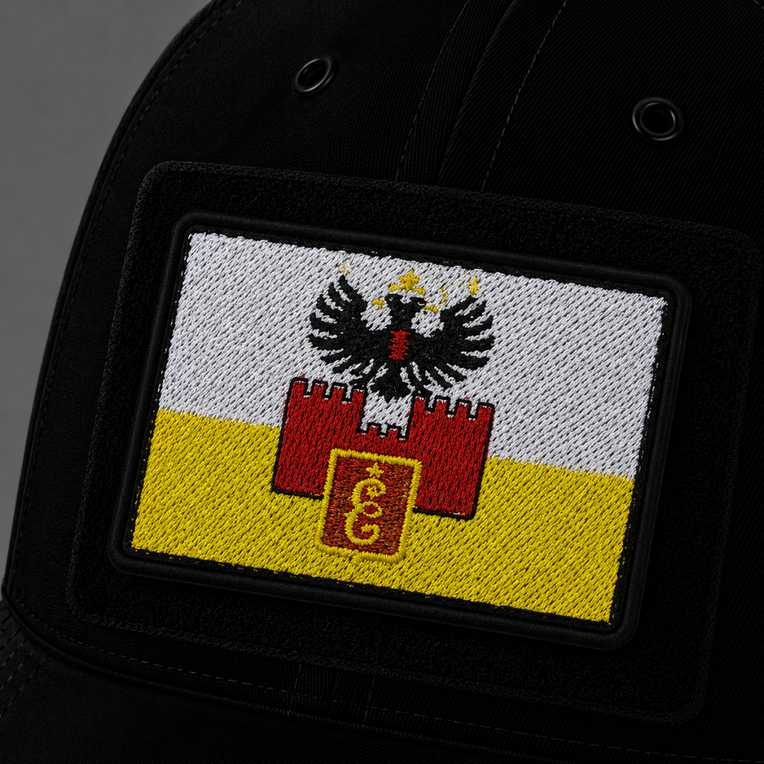 Нашивка, патч, шеврон на липучке "Флаг Краснодара" 70x45mm PTC694