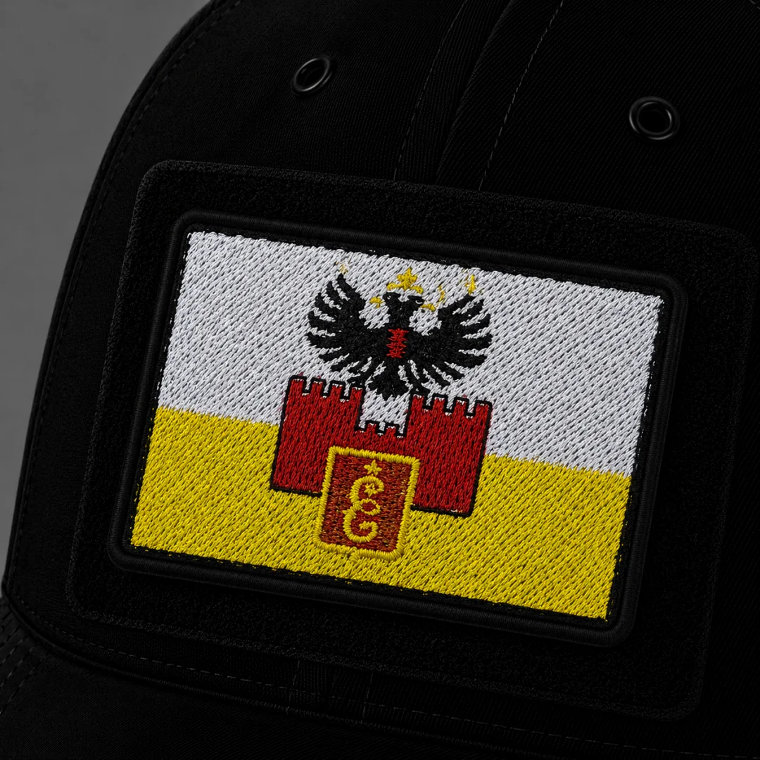 Нашивка, патч, шеврон на липучке "Флаг Краснодара" 70x45mm PTC694