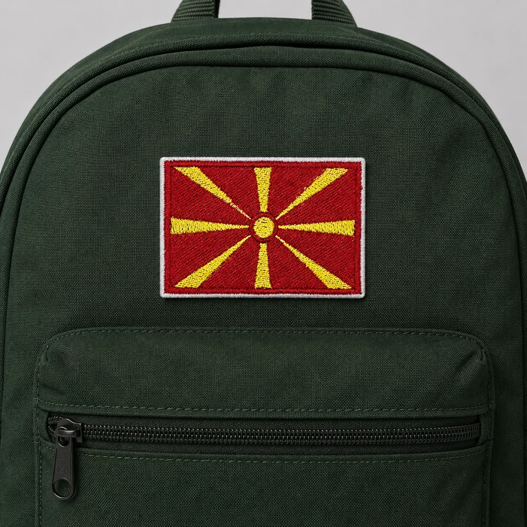 Нашивка, патч, шеврон "Флаг Северной Македонии" 60x40mm PTC742