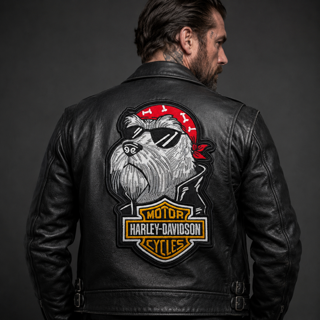 Нашивка, патч, шеврон "Пес Harley Davidson" 190x290mm PTC862